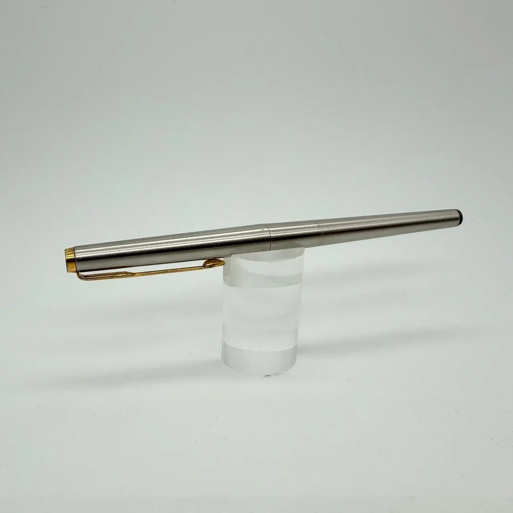 Parker Vector Rollerball Pen Stainless Steel Gold Trim Medium 0.8mm EDC Writing